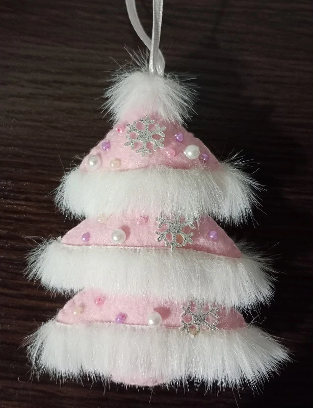 Vianočné ozdoby Kožušinový stromček 12cm