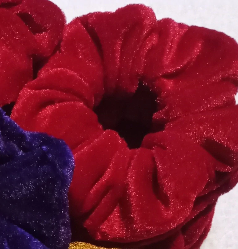 Veľké Gumičky scrunchie Zamat červené