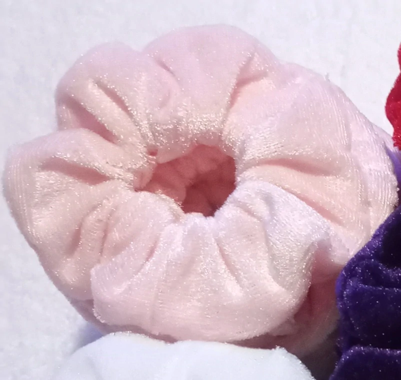 Veľké Gumičky scrunchie Zamat ružové