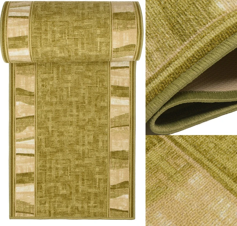 Protišmykový behúň Linea 21 zelenej farby 80cm - Výpredaj