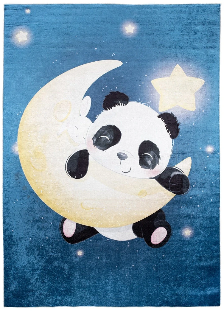 Detský kusový koberec EMMA Panda na mesiaci – (Protišmykový)