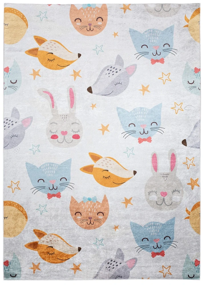 Detské kusové koberce Emma 2576 Lesné zvieratká a mačiatka 160 x 230cm