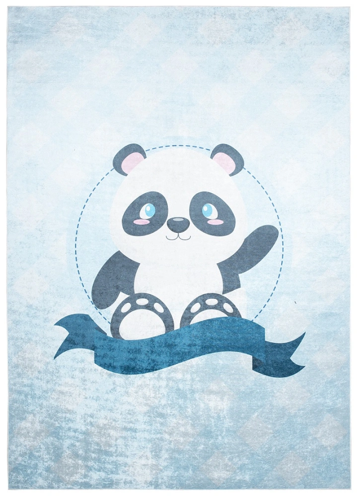 Detské kusové koberce Emma 2724 Panda s modrou stuhou 120 x 170cm