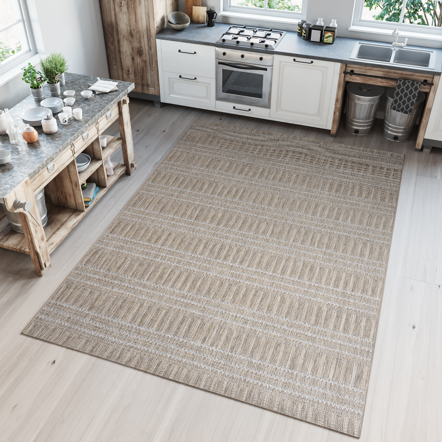 Kusový koberec Bouclé KF89A B hnedý 80 x 150cm