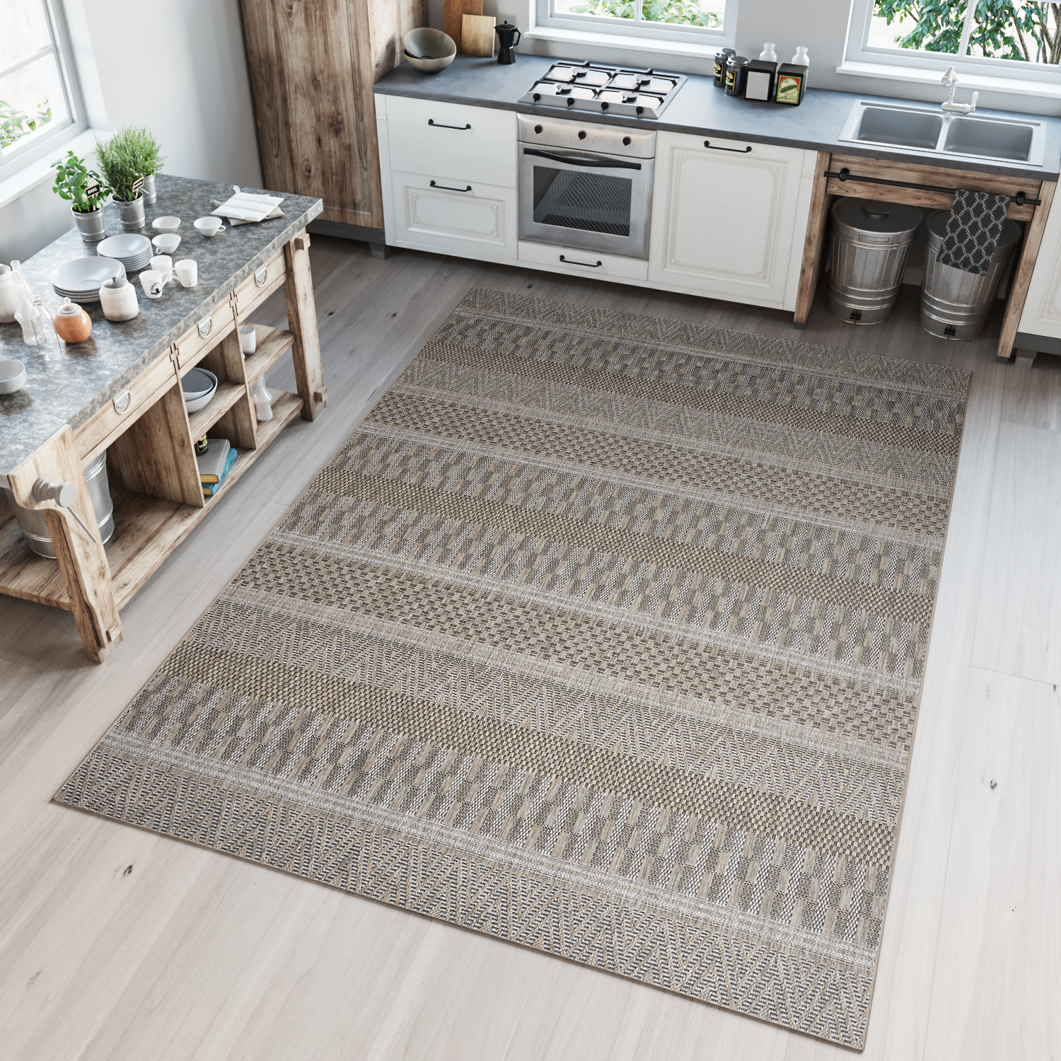 Kusový koberec Bouclé KF85A B hnedý 60 x 100cm