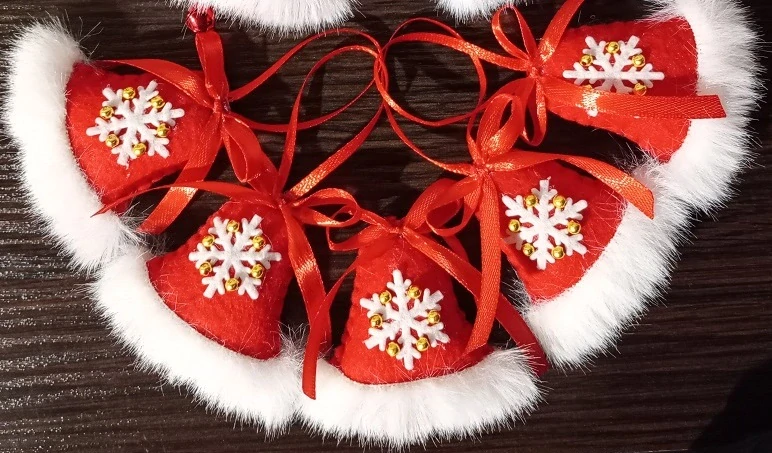 Vianočné ozdoby Červené Zvončeky 6cm