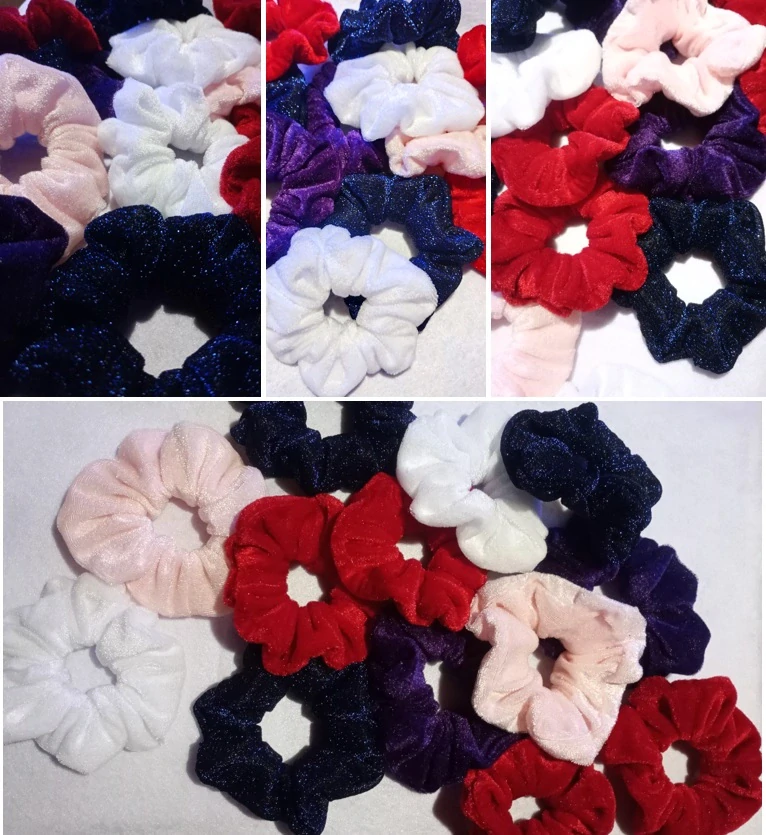 Gumičky scrunchie do vlasov - 12cm zamat