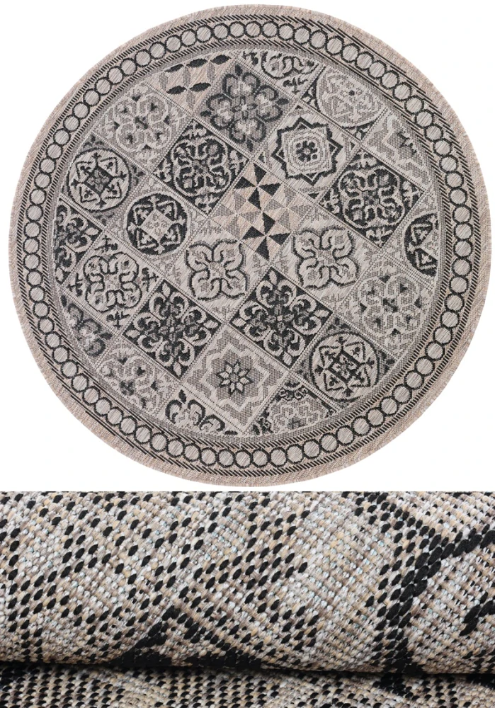 Okrúhle koberce Bouclé KF87A hnedý a šedý