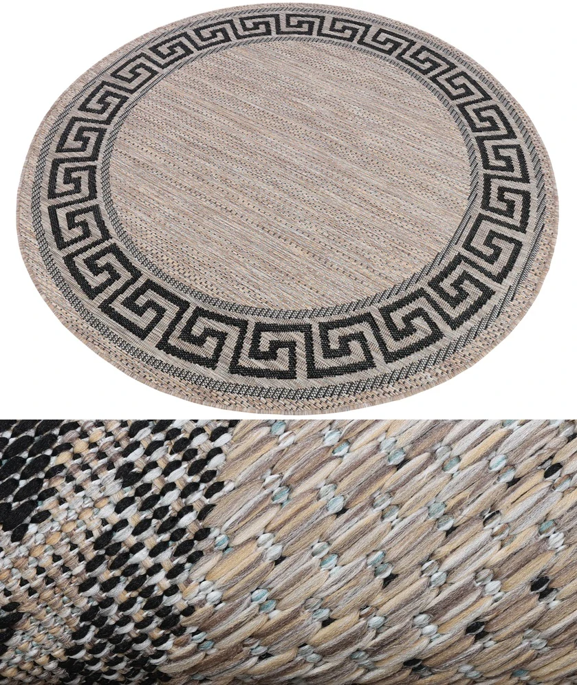 Okrúhle koberce Bouclé KF91A hnedý a šedý