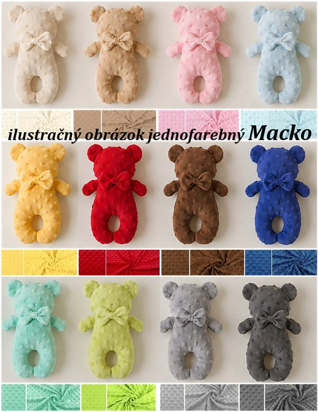 Handmade textilná hrkálka do ručičky Minky – Zajko