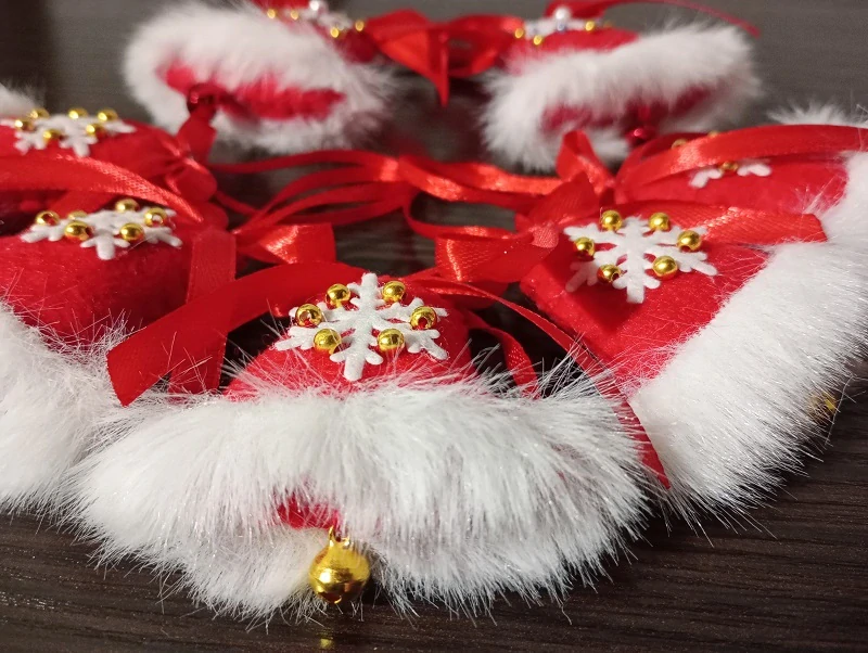 Vianočné ozdoby Červené Zvončeky 6cm