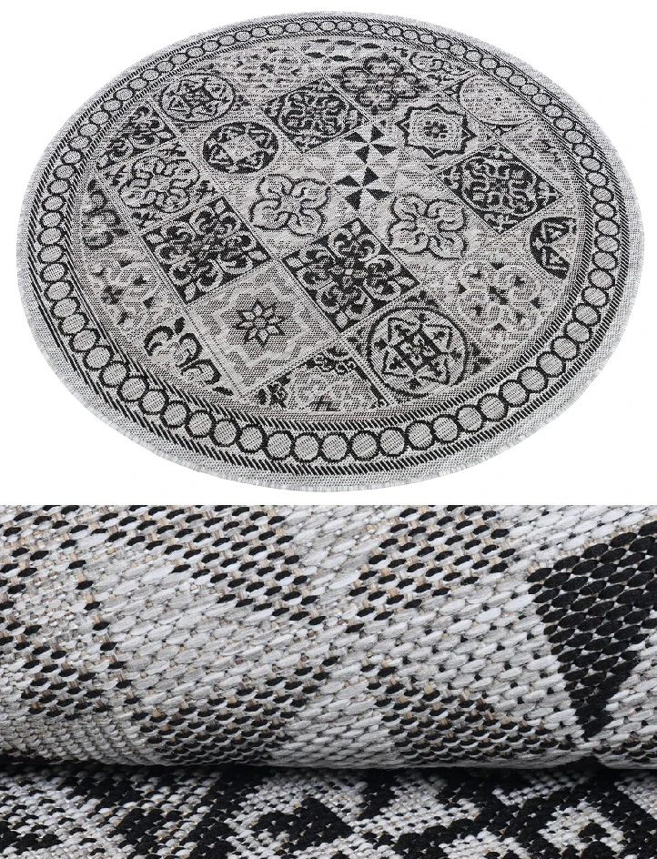 Okrúhle koberce Bouclé KF87A hnedý a šedý