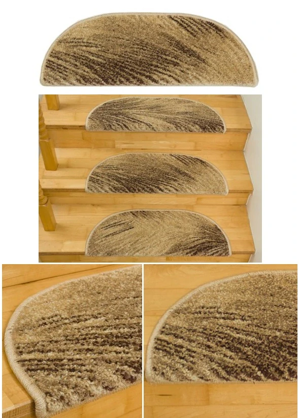 Koberce na schody Friese PAL šedé 65x24cm+3cm polkruh