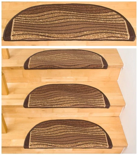 Nášlapy na schody SEW šedé 77 x 24cm +3cm ohyb polkruhové