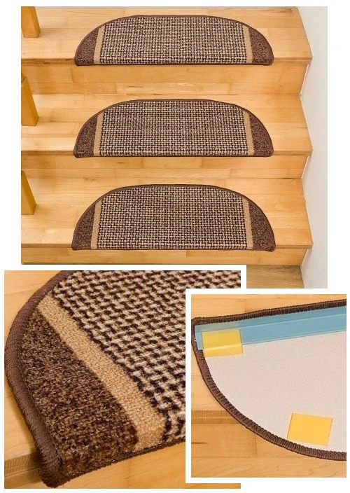 Nášlapy na schody Riz26 hnedé r. 65 x 24cm +3cm obdĺžnikové