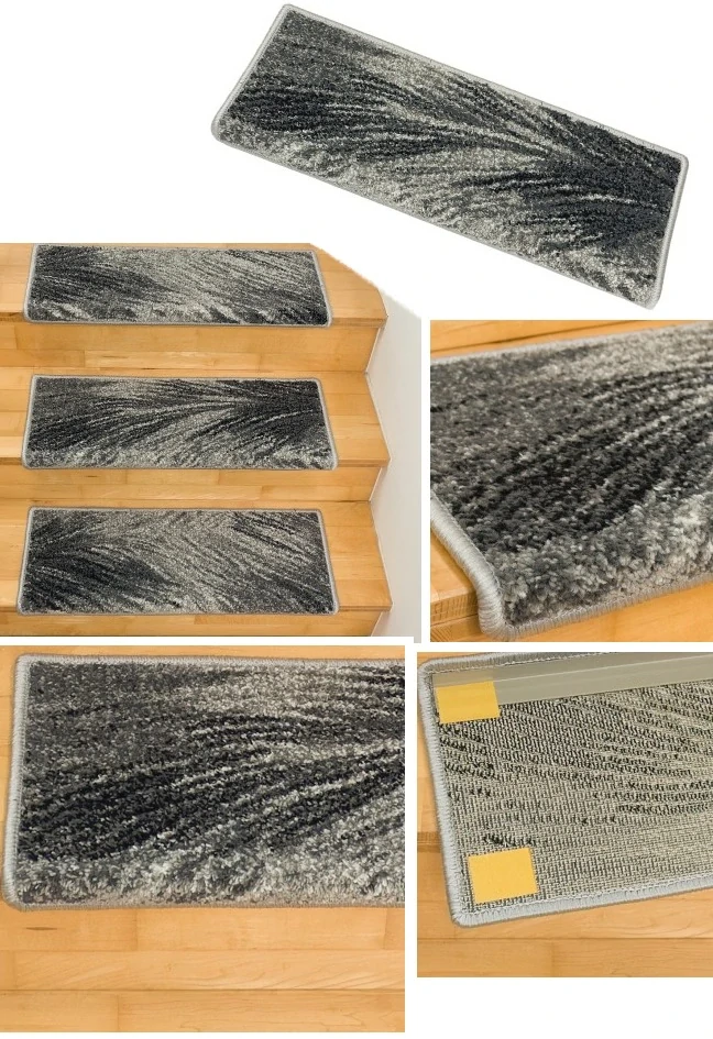 Koberce na schody Friese PAL šedé 65x24cm+3cm polkruh