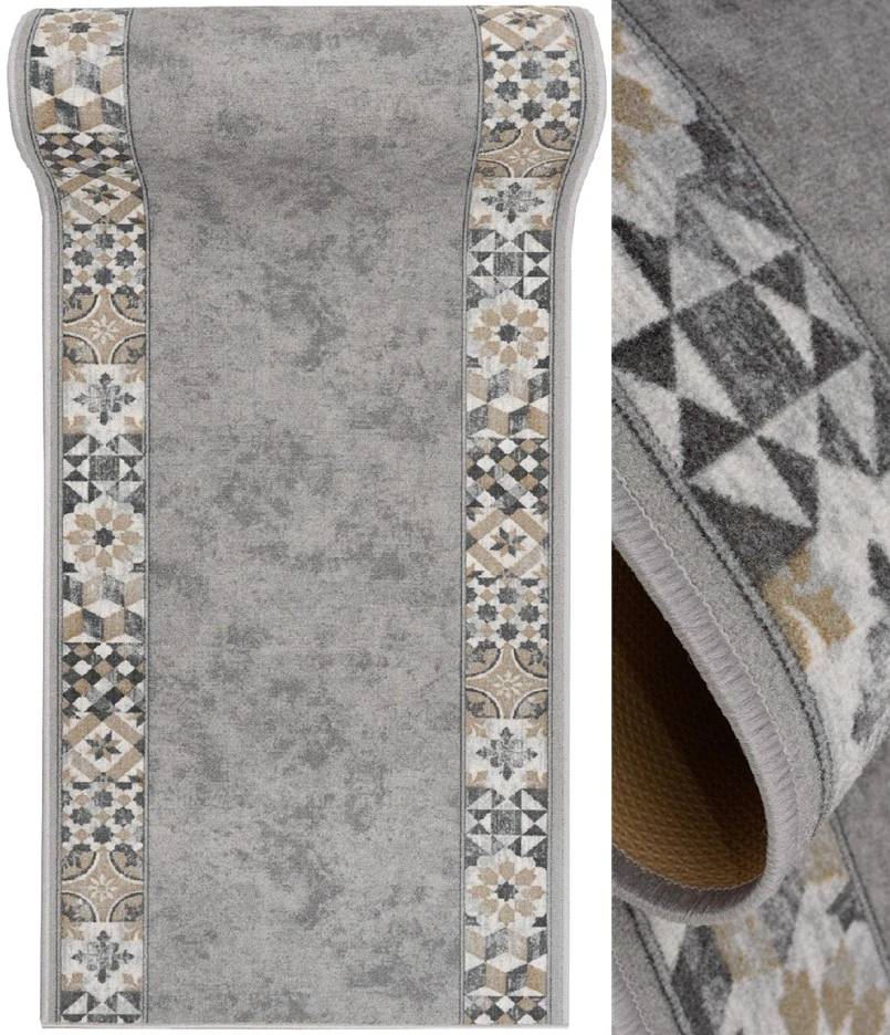 Moderný protišmykový behúň MUR-26 šedý metráž 80cm