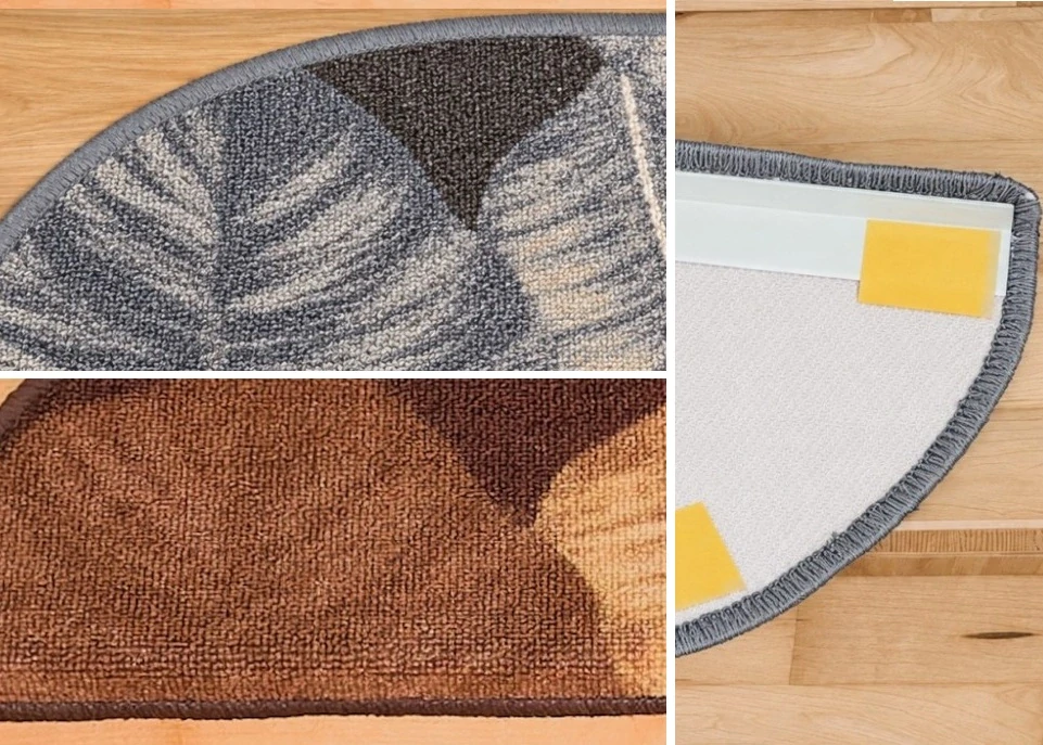 Nášľapy na schody tropické listy LF-26 šedé 65 x 24cm obdĺžnikové