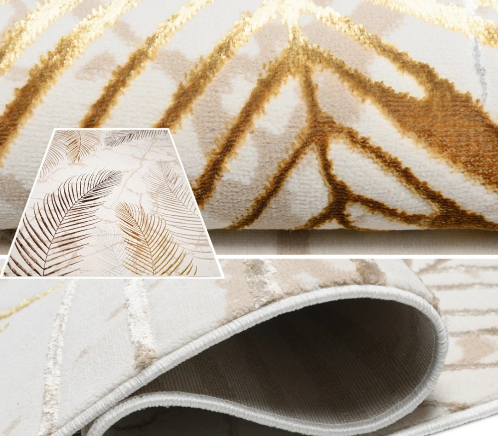 Luxusné kusové koberce Shiny Gold Tropic 37E-F-G krémové 