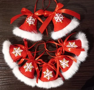 Vianočné ozdoby Červené Zvončeky 6cm