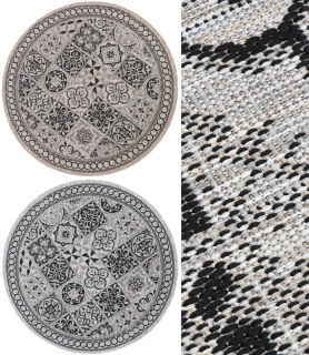 Okrúhle koberce Bouclé KF87A hnedý a šedý