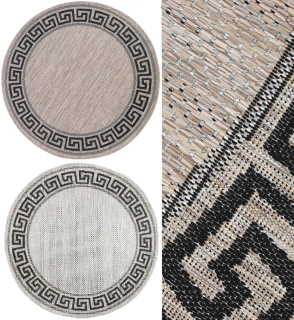 Okrúhle koberce Bouclé KF91A hnedý a šedý