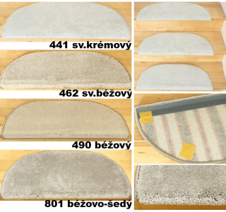 Nášľapy na schody shaggy Silk svetlé béžové - 4 farby