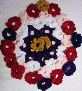 Ručne šité zamatové scrunchie gumičky do vlasov - zvýhodnený set 3 ks