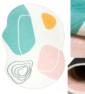 Tvarovaný kusový koberec s organickým vzorom BO26 Pastel – Výška 7 mm (Protišmykový)