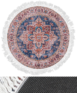 Okrúhly ženilkový koberec so strapcami Orient Y-169a (Protišmykový)