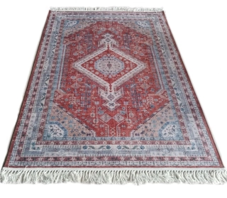Ženilkový koberec so strapcami Orient CLF22 tehlový 120 x 170cm – Protišmykový