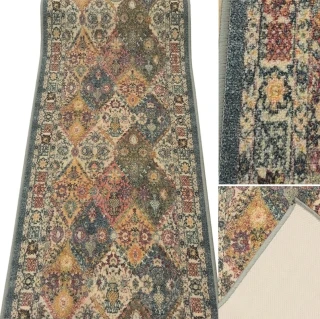 Luxusný vintage protišmykový behúň ADA-26ab na gume Patchwork (šírky 67-100 cm)