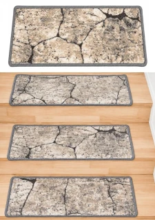 Luxusné mramorové našlapy na schody MR-26 béžovo-šedé 65 x 24cm +3cm