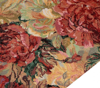Gobelínový obrus behúň Kvety 33 x 175 cm červený
