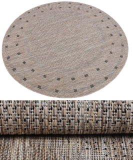 Okrúhle koberce Bouclé KE63A hnedý kruh 100cm