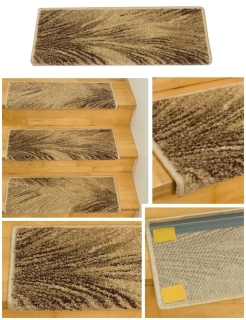 Koberce na schody Friese PAL béžové 65x24cm+3cm obdĺžnik