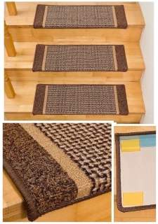 Nášlapy na schody Riz26 hnedé r. 65 x 24cm +3cm obdĺžnikové