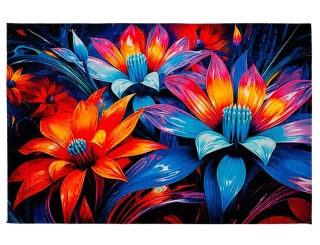 Protišmyková rohožka Rub-26 pestrofarebné kvety 45 x 75cm