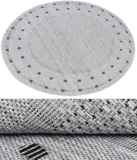 Okrúhle koberce Bouclé KE63A šedý kruh 140cm