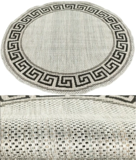 Okrúhle koberce Bouclé KF91A šedý kruh 120cm