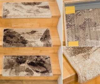 Koberce na schody Friese MM360 béžové 65 x 24cm obdĺžnik