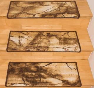 Mramorované nášľapy na schody RK-25 hnedé 65 x 24cm obdľžnikové