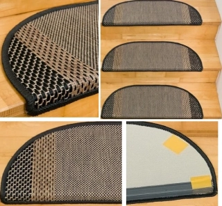 Nášľapy na schody Buklé 302 hnedé r. 65x24cm+3cm polkruhové