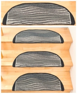 Nášlapy na schody SEW šedé 65 x 24cm +3cm ohyb polkruhové