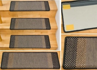 Nášľapy na schody Buklé 302 hnedé r. 65x24cm+3cm obdĺžnikové