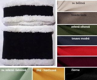 Zimné zateplené čelenky Zeleno (šalviové) biele v8 pre deti Soft fleece+baránok
