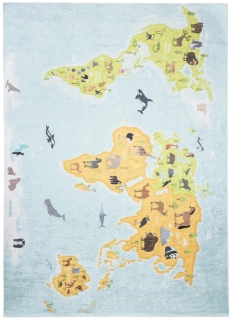 Detské koberce Emma - Mapa zvierat r. 80 x 150cm