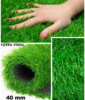Prémiová zelená Umelá tráva TZ-40 výška 40mm v šírke 300cm