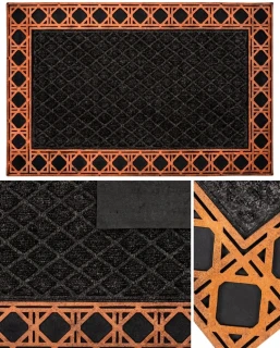Vchodová gumovo-kobercová rohožka s medeným rámom Antique 40 x 60cm – (In/Out)