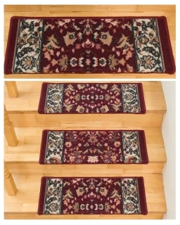 Tradičné orientálne nášlapy na schody OR-26 bordové 65 x 24cm obdĺžnik